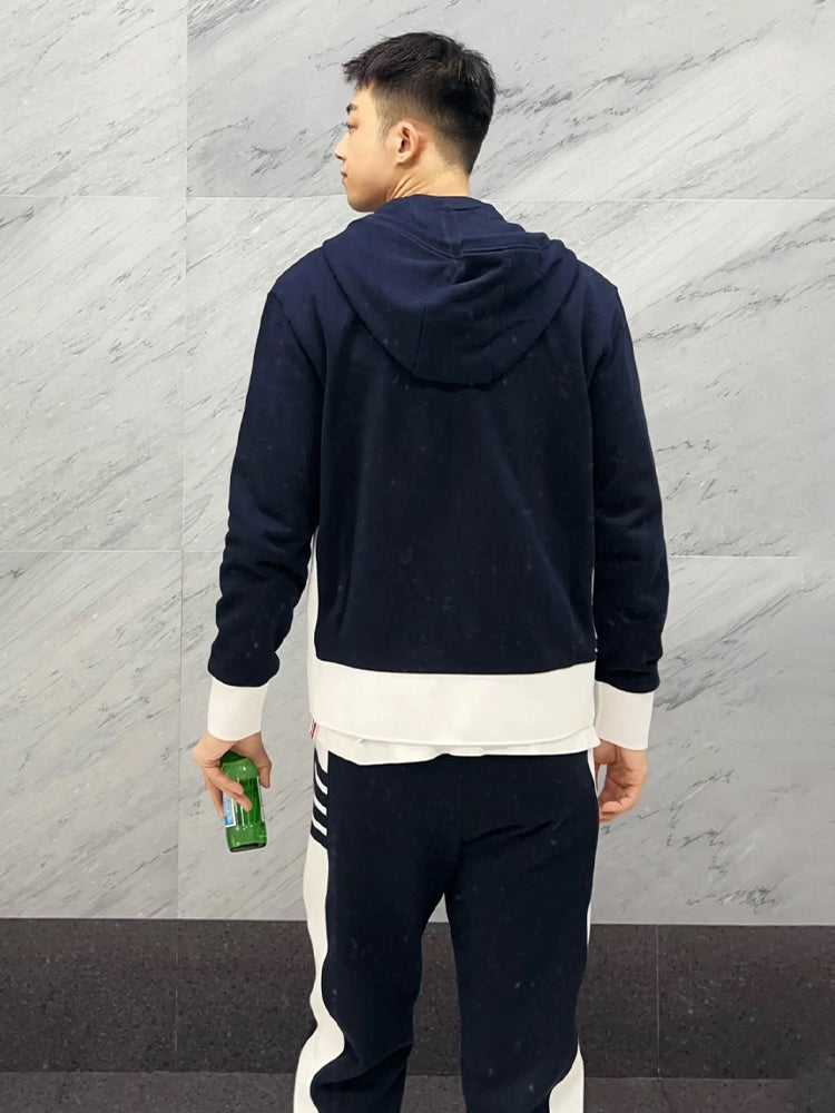 Colorblock Four-Bar Hoodie | Thom Browne