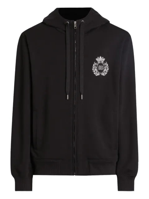 Dolce & Gabbana logo-applqiué zip-up sweater