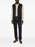 Zegna leather-trim button-up gilet