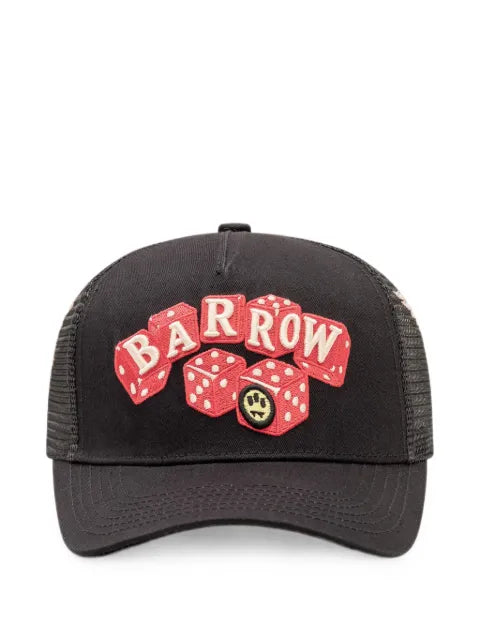 BARROW dice-embroidered mesh-panelled trucker cap