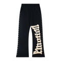 Mixed Emotion Black Studded Gothic Flare Sweatpants