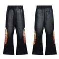 WHO DECIDES WAR Graphic Flare Pants Unisex Vintage Streetwear Wide Leg Sweatpants