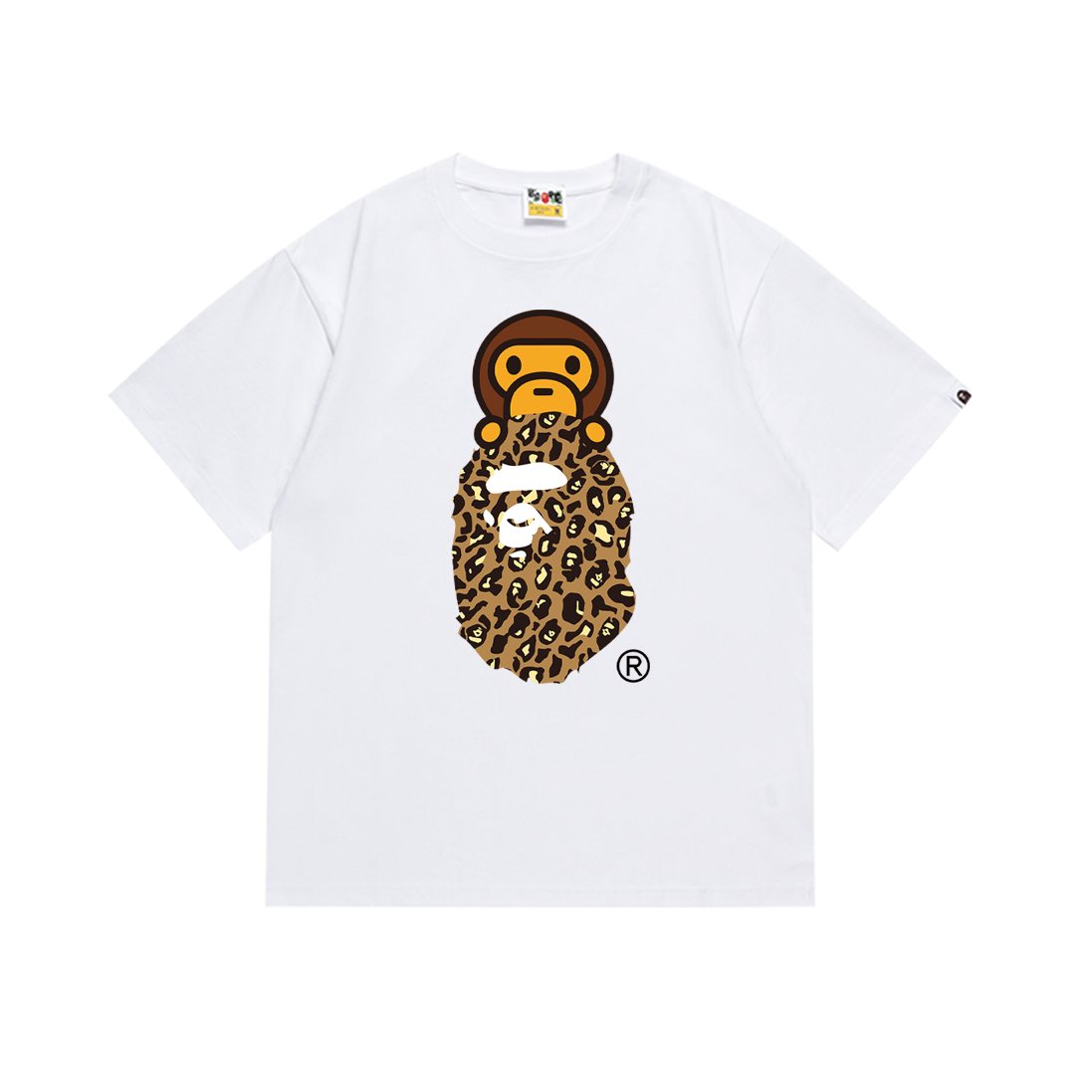 BAPE Tan Leopard Ape Graphic T-Shirt