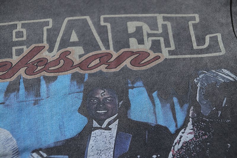 VALE USA Washed Michael Jackson Graphic T-Shirt