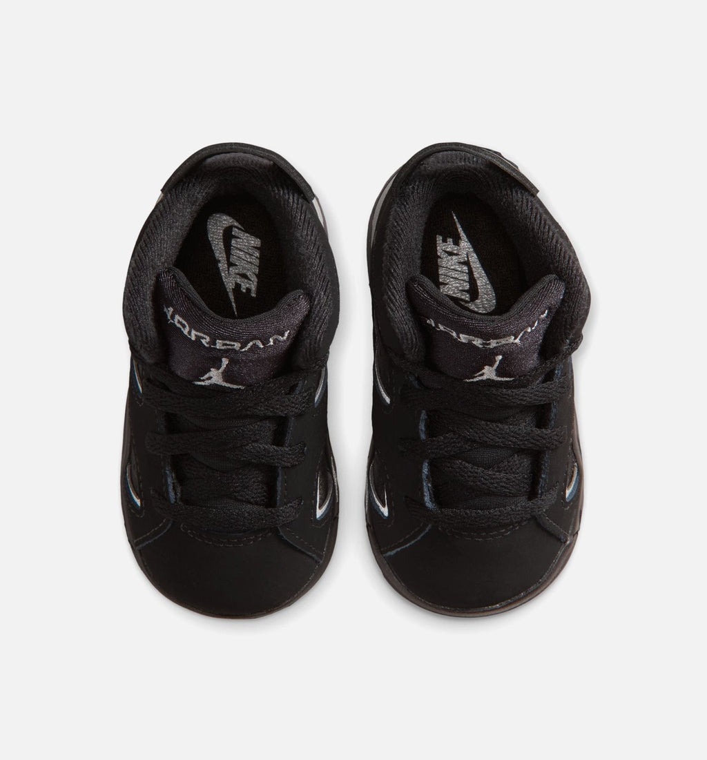 Air Jordan 6 'Cap & Gown' - Infant/Toddler Lifestyle Sneaker (Black/Reflective Silver/Black)