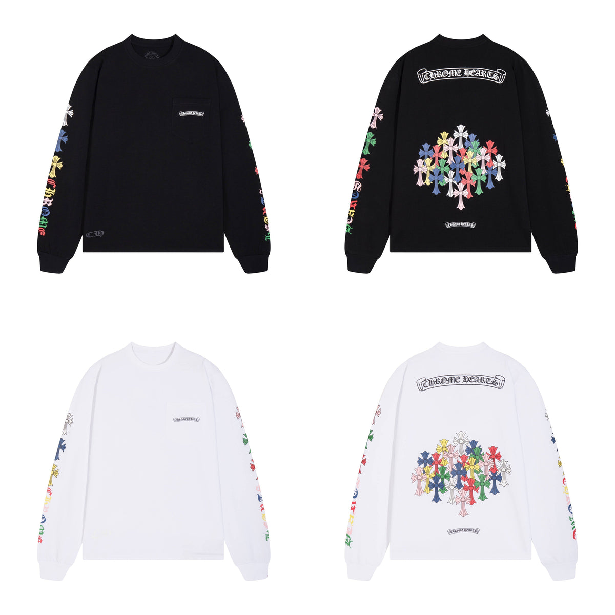 CHROME-HEARTS Men's Long-Sleeve T-shirt Sweatshirt K8015