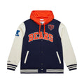 M&N NFL Vintage Logo Chicago Bears Courtside Fleece Button Front Hoodie