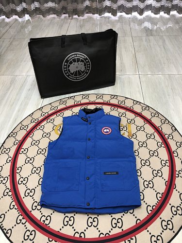 Canada Goose Royal Blue Quilted Puffer Vest with Stand Collar