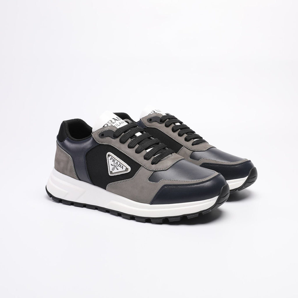 Prada Men's Navy and Gray Paneled Sneakers