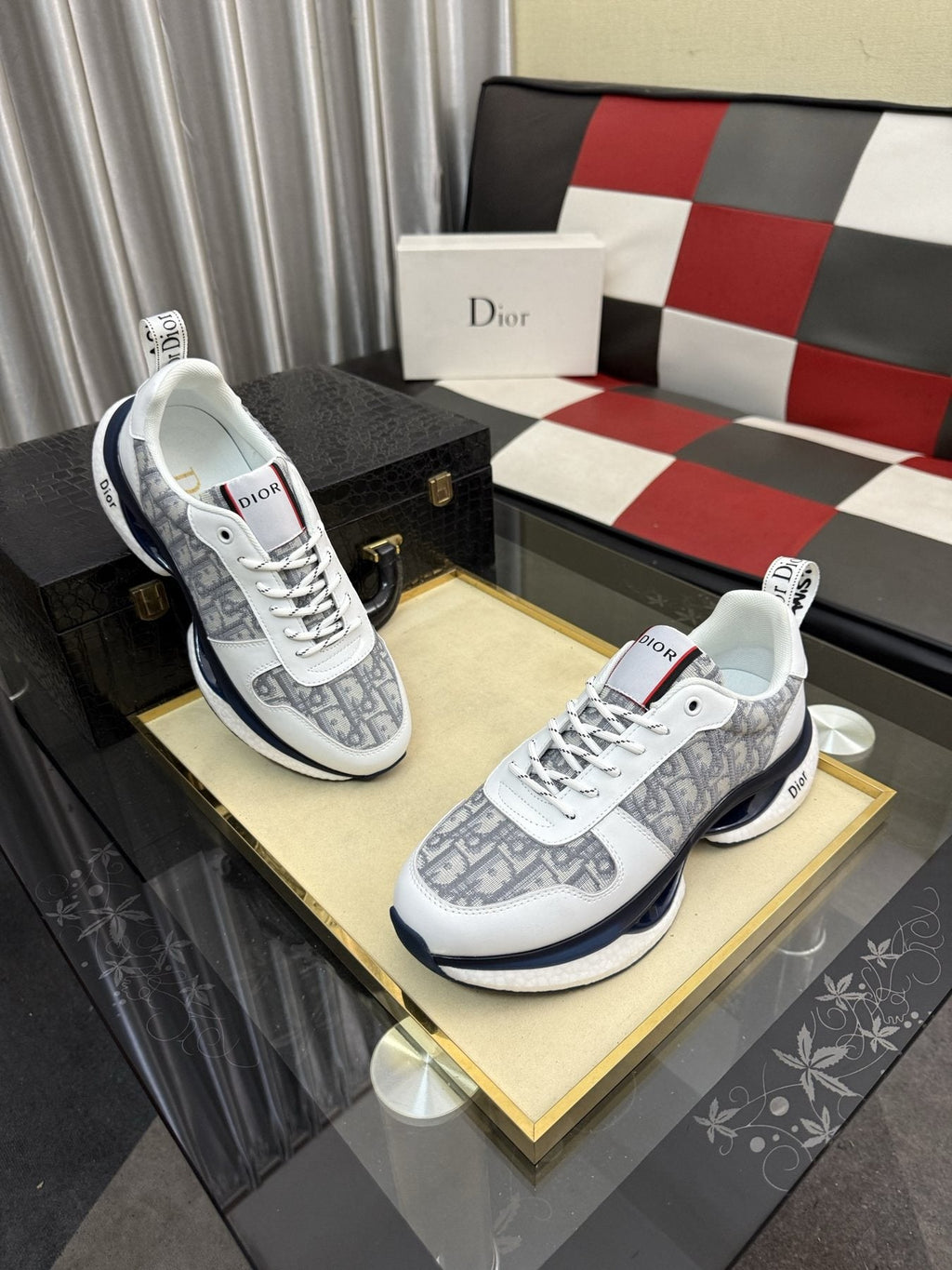 Dior Patterned Panel Sneakers