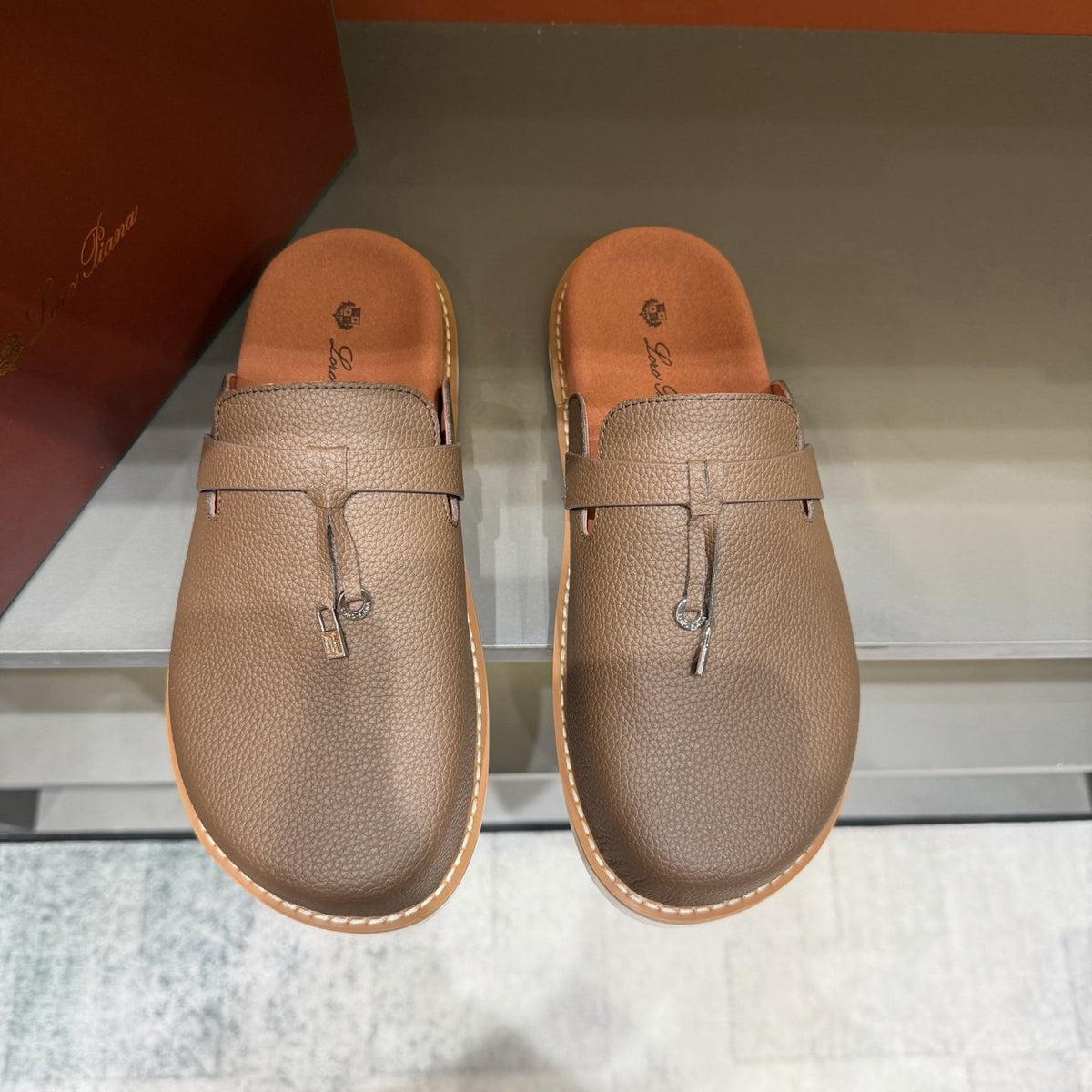 Textured Tassel Mule Loafers