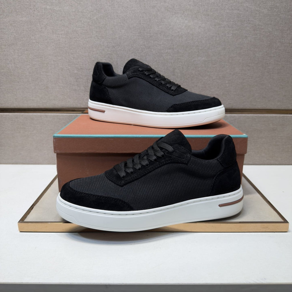 Loro Piana Men's Mesh Low-Top Sneakers - Contrast Sole