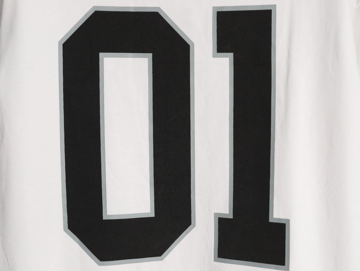 Balenciaga 01 Football-Style Long-Sleeve T-Shirt - White